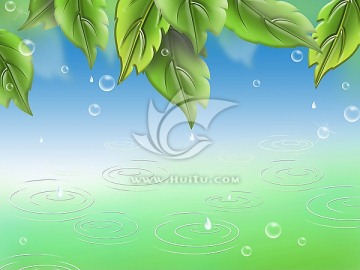 手繪浮雕背景墻  春雨