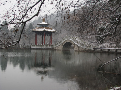 深秀湖飞雪