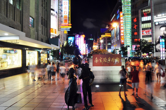 上海南京路步行街夜景