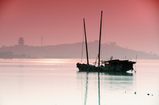 太湖日落美景