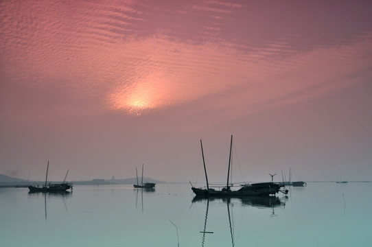 太湖日落美景