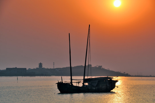 太湖日落美景