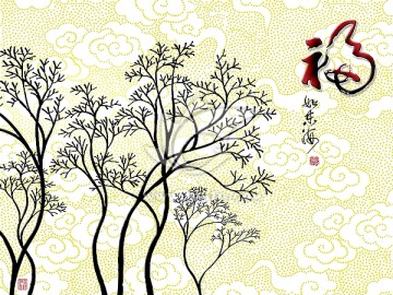 巨幅寫真背景  發(fā)財樹