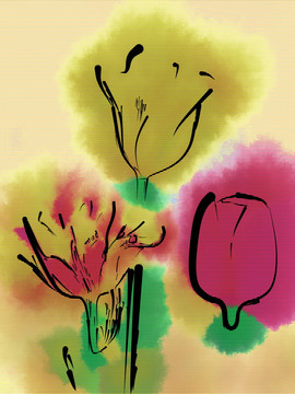 抽象畫(huà)   花朵
