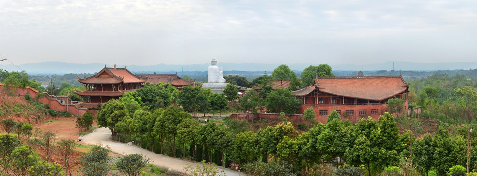 古镇黄龙溪大佛寺全景图