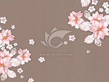手繪浮雕背景  浪漫滿屋
