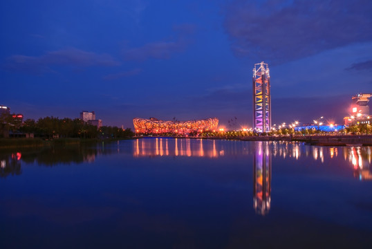 鸟巢夜景