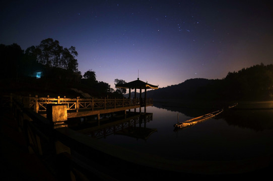 新会 圭峰山 龙舟 星 星空