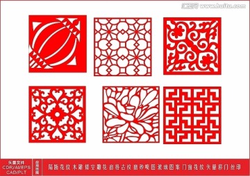 雕刻文件矢量移門(mén)窗格古紋