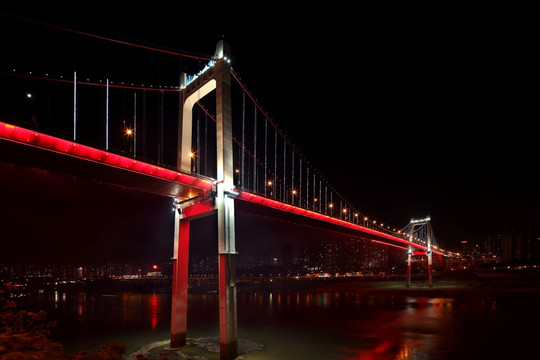 重庆鹅公岩大桥夜景