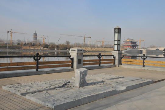 观光走廊的北京地雕