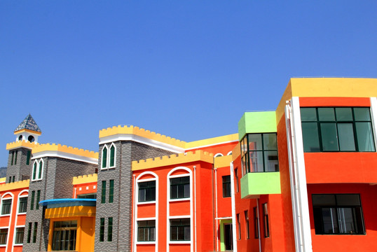 彩色城市建筑