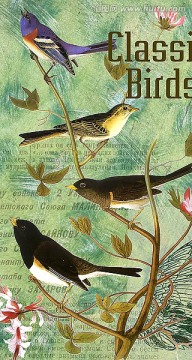 經(jīng)典手繪花鳥 復(fù)古 無框畫