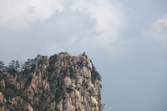 黄山 山 悬崖 峭壁