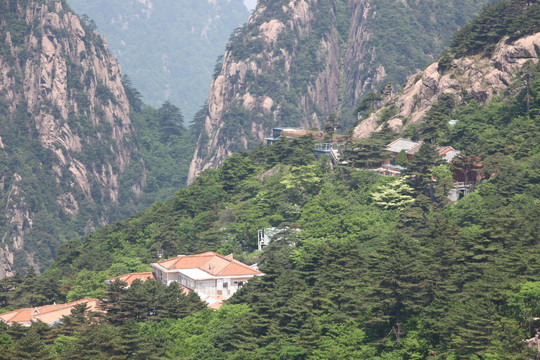 黄山 山 悬崖 峭壁