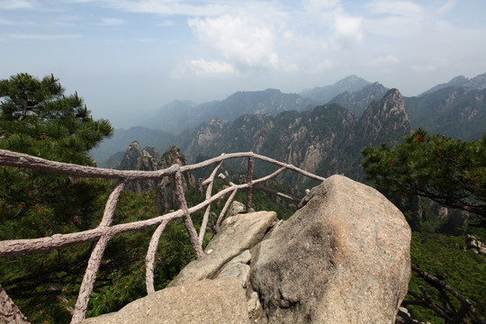 黄山 奇石 悬崖 猴子观海