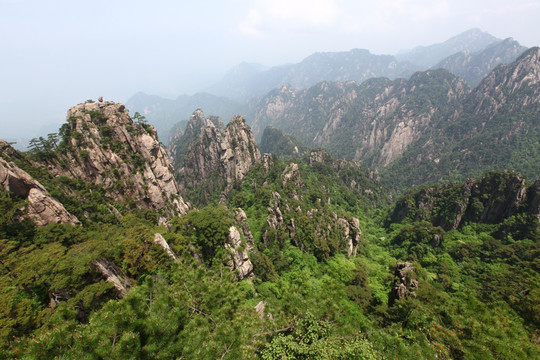 黄山 奇石 悬崖 猴子观海