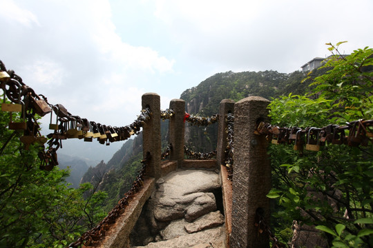 黄山 排云亭 锁 连心锁 西海