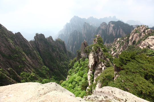 黄山 飞来石 悬崖 峭壁 石头