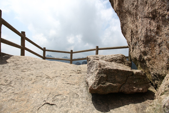 黄山 飞来石 悬崖 峭壁 石头