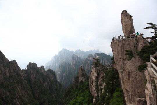 黄山 飞来石 悬崖 峭壁 石头