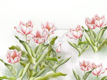 藝術(shù)玻璃背景郁金香