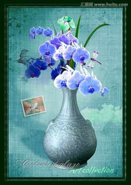 牡丹花蝴蝶花 古典畫