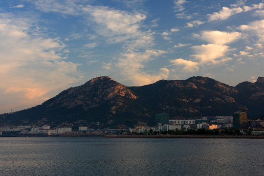 海滨建设 晚霞