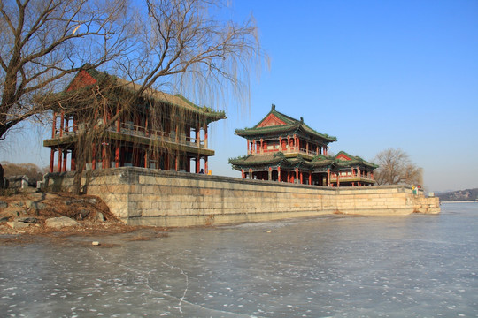 颐和园 冬季的景明楼