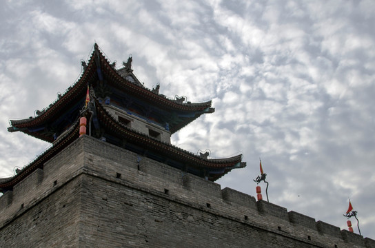 西安城墙上的城楼