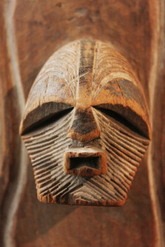 非洲木雕 面具盾牌