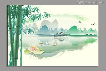 竹子 高潔 高風亮節(jié) 年年有魚