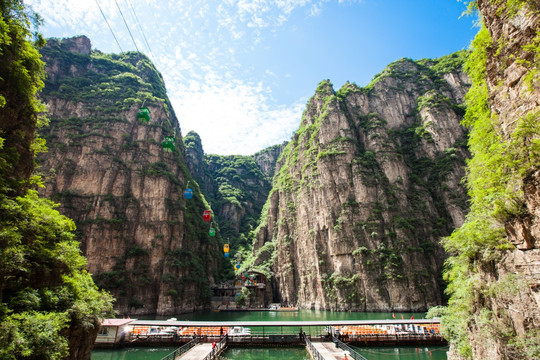 高山 峡谷 索道