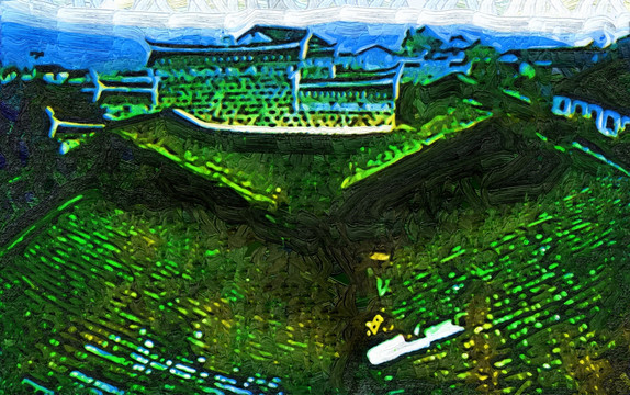 传统建筑画