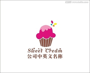 甜蜜冰淇淋蛋糕標志設計