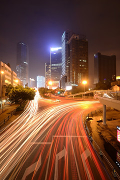 成都红照壁车流夜景