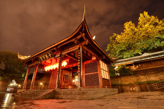 成都宽窄巷子夜景