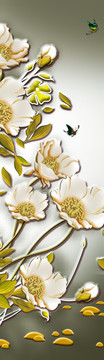 藝術(shù)玻璃浮雕門   蝶戀花