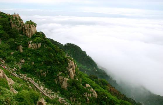 泰山 云海  泰山云海 山脉