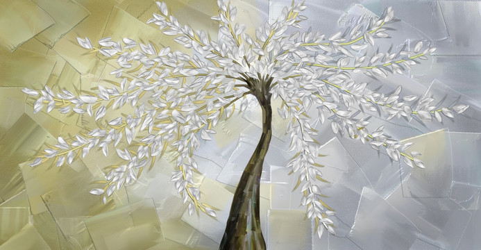 發(fā)財(cái)樹 油畫