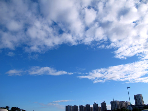 天空 蓝天白云 天空云彩 楼房