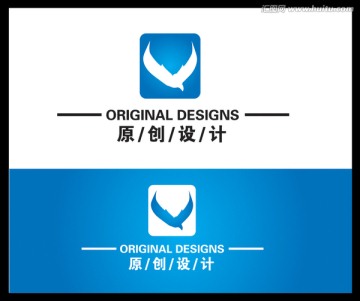 LOGO设计 鹰展飞翔 字母V