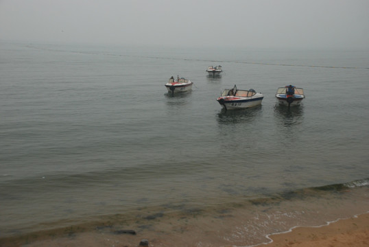 蓬莱 海边 游船