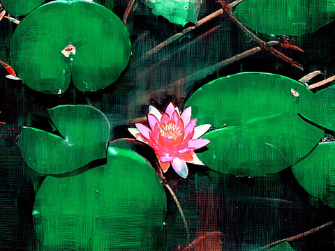 裝飾畫 荷花