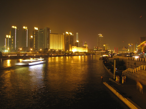 天津海河沿岸夜色