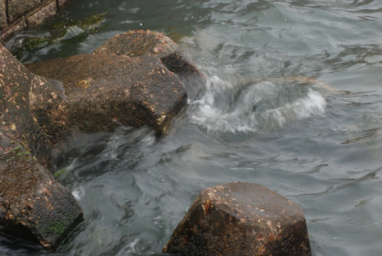 长岛海浪 礁石 海浪