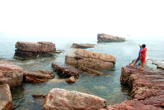 长岛 九丈崖 海面  礁石