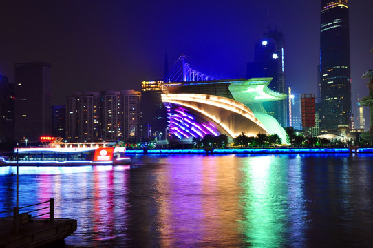 广州海心沙夜景灯光