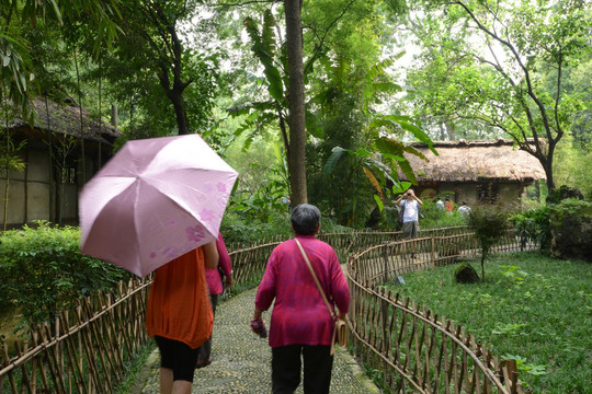 成都杜甫草堂茅屋旅游