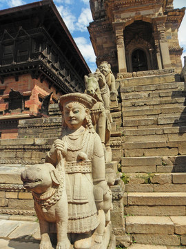 尼泊尔巴德岗杜巴广场雕塑